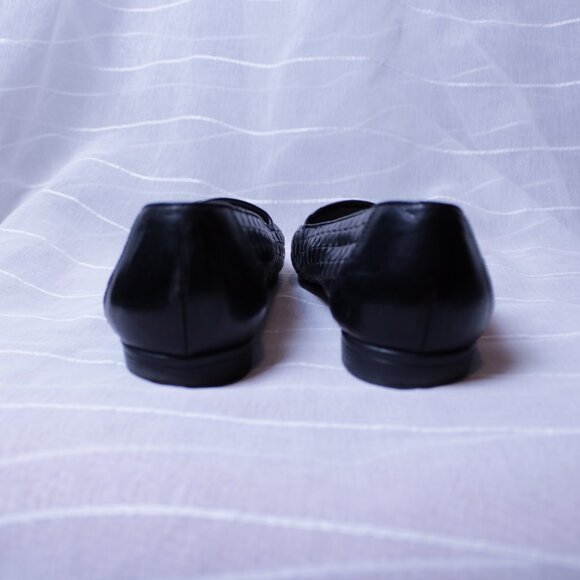 Trotters Woven Black Leather Slip Ons Womens 10WW - Picture 9 of 10